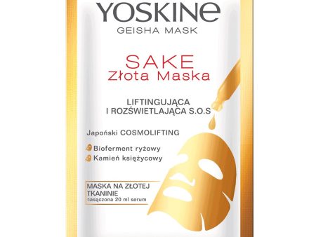 Geisha Mask Sake maska na złotej tkaninie liftingująca i rozświetlająca S.O.S 20ml Cheap