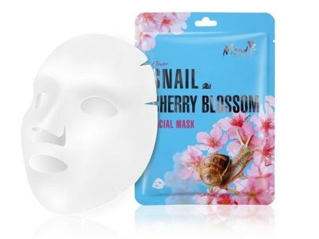 Snail Cherry Blossom Facial Mask maska w płachcie ze śluzem ślimaka i ekstraktem z kwiatów 38g Fashion