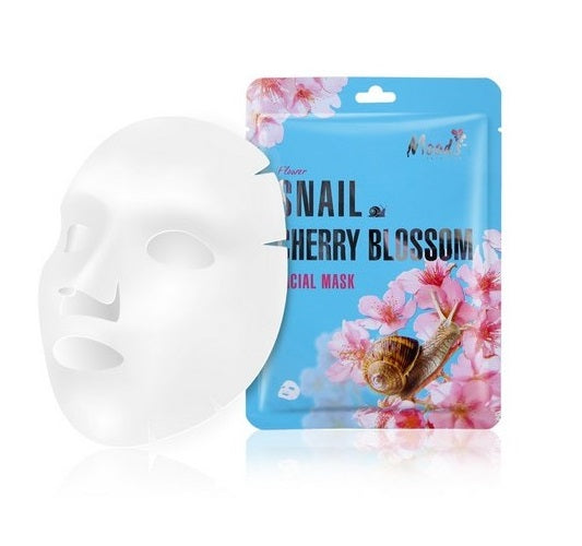 Snail Cherry Blossom Facial Mask maska w płachcie ze śluzem ślimaka i ekstraktem z kwiatów 38g Fashion