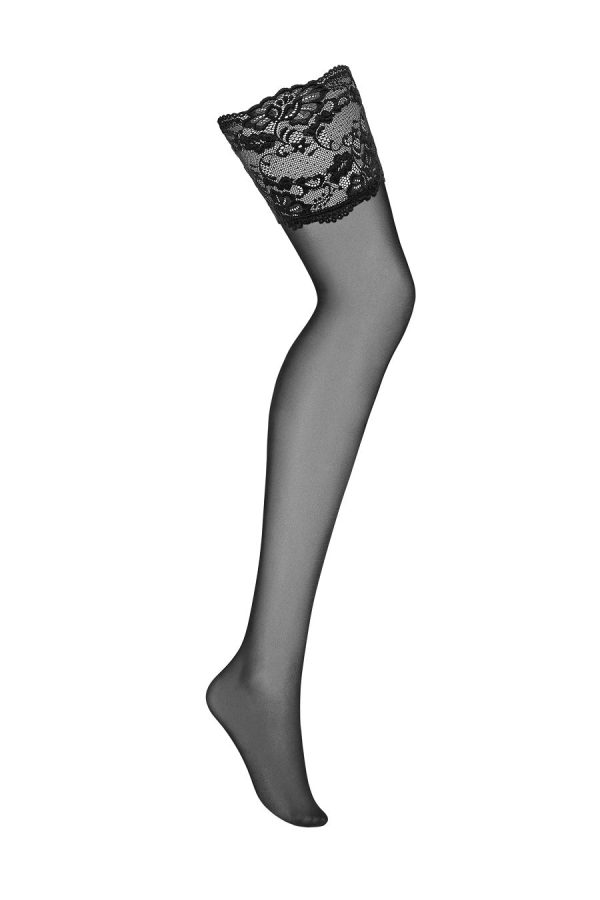 810-STO-1 Stockings pończochy z koronką Black S M For Sale