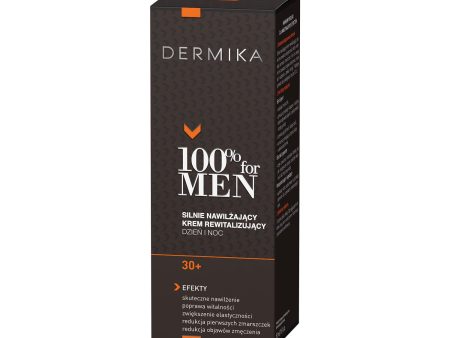 100% for Men Cream 30+ silnie nawilżający krem rewitalizujący na dzień i na noc 50ml Discount