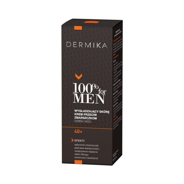 100% for Men Cream 40+ wygładzający skórę krem przeciw zmarszczkom na dzień i na noc 50ml Hot on Sale