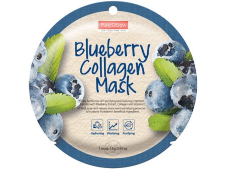 Blueberry Collagen Mask maseczka kolagenowa w płacie Borówka 18g Hot on Sale