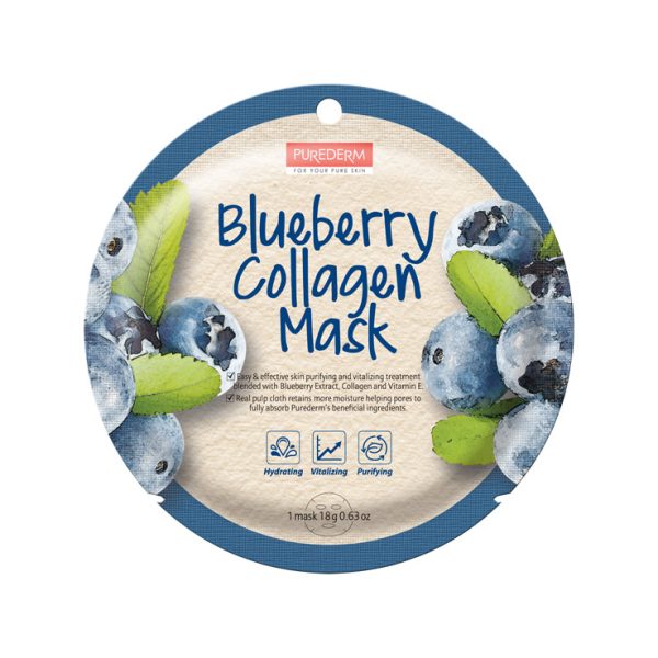 Blueberry Collagen Mask maseczka kolagenowa w płacie Borówka 18g Hot on Sale