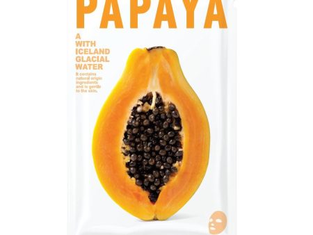 Mask A With Iceland Glacial Water wygładzająca maseczka w płacie Papaya 20g Online Hot Sale