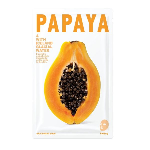 Mask A With Iceland Glacial Water wygładzająca maseczka w płacie Papaya 20g Online Hot Sale