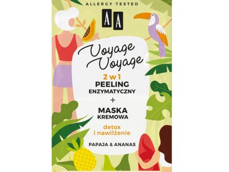 Voyage Voyage 2w1 peeling enzymatyczny+maska kremowa Papaja & Ananas 2x5ml Online Hot Sale