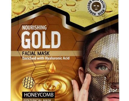 Gold Facial Mask złota maseczka odżywcza w płachcie o strukturze plastra miodu 1szt. Cheap